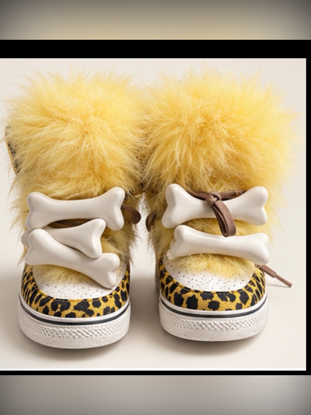 new Jeremy Scott x Adidas Bone Sneakers | Leopard Print & Yellow Fur đđ